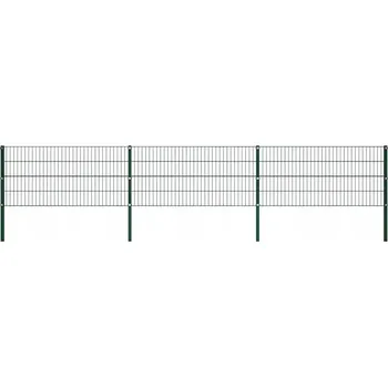 Plot Zahradní plotový panel se železnými sloupky 522 x 80 cm, zelený