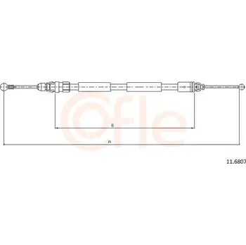 Lanko parkovací brzdy Lanovod parkovací brzdy COFLE 11.6807