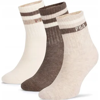 Pánské ponožky Fila ponožky krátké unisex ecru F8207-AW24 (3-pack)