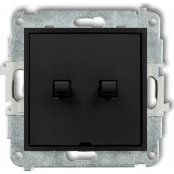 vypínač Dvojitý vypínač Klasik, Zápustný Karlik černý 12MWPUS-2