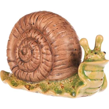 Vánoční dekorace Šnek - keramická figurka, zelený s hnědou ulitou Barva: Vícebarevná