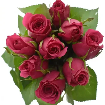 umělá květina Kytice 9 růžových růží FUCHSIANA 50 cm