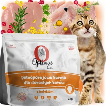 Krmivo pro kočku Optimus Krmivo 3 kg s pro kočky z indykiem z olejem z łososia, tauryną