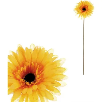 umělá květina Umělá gerbera na stonku, oranžová, elegantní dekorace do vázy Barva: Žlutá