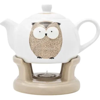 Konvice na čaj Konvice 1L s ohřívačem, čajník, kameninová konvice na ohřívači - ideální jako dárek