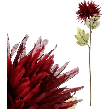 umělá květina Chryzantéma - umělá řezaná květina, tmavě červená