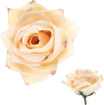 umělá květina Růže - umělý květ, krémový, cena za balení (12 ks) Barva: Krémová