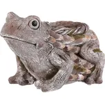 Šedý obal na květiny Žába z magnesium - dekorace do zahrady Barva: šedá