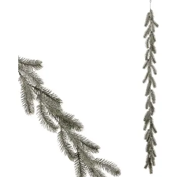 umělá květina Umělá girlanda Smrk, zelená, ojíněná, 180 cm - Vánoční dekorace Barva: Zelená
