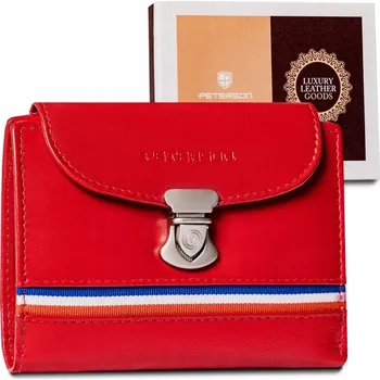 Peněženka Peterson peněženka z pravé kůže červená - dámská