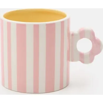 Sinsay - Keramický hrnek v pruzích s dekorativním uchem - růžová - 156HZ-30P - 156HZ-30P-ONE