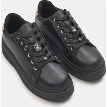 Dámská obuv Sinsay - Tenisky na platformě z imitace kůže - černá - 072GX-99X - 072GX-99X-37