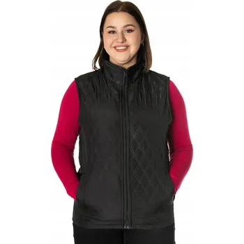 Dámská vesta Dámská vesta J STYLE péřová černá XL s kapucí prošívaná