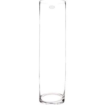 Váza Elegantní čirá skleněná váza - výška 60 cm, sloupcový tvar, univerzální design Barva: Přírodní