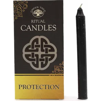 Svíčka Green Tree Ritual Candles Magické svíčky 12 x 1 cm 10 ks černá