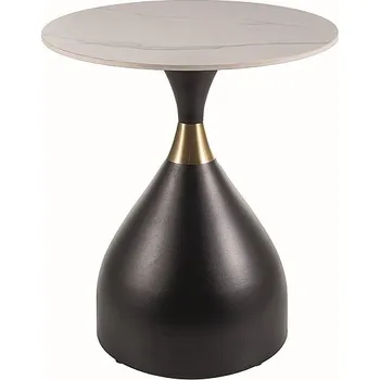 Odkládací stolek Virgo 50 cm mramor/černý