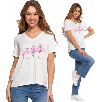 Dámská košile Dámská viskózová košile S POTISKEM MORAJ , krátký rukáv, bílá, velikost M