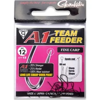 Rybářský háček Háčky na kapry s protihrotem Gamakatsu A1 TEAM FEEDER FINE CARP 15 ks