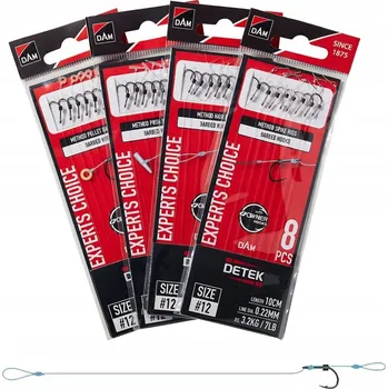 Rybářský háček Háček s návazcem a vlasem DAM Detek Method Hair Rig #10 8 ks pro lov na dně