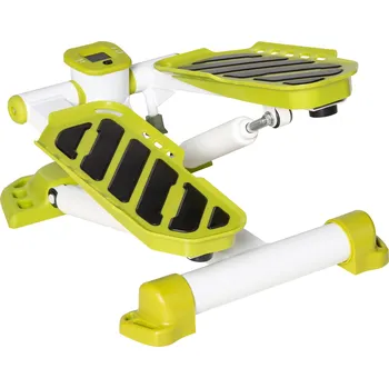 Stepper HOMCOM Mini stepper pro domácnost, protiskluzový stepper nahoru a dolů s LCD displejem, stepper na cvičení se dvěma velkými pedály, ocelový, žlutý | Aosom