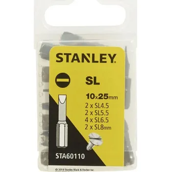 Bit STANLEY Sada plochých bitů, 10ks