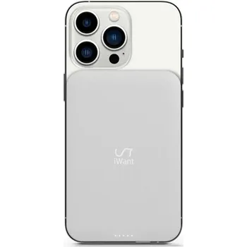 Powerbanka iWant MagSafe powerbanka 5000 mAh stříbrná