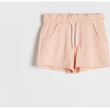 Dívčí kalhoty Reserved - Kraťasy paperbag - světle oranžová - 8840K-20X - 8840K-20X-164