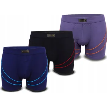 Boxerky 3x Pánské BAMBUSOVÉ boxerky cotton world slipy s tunelovou gumou - XL