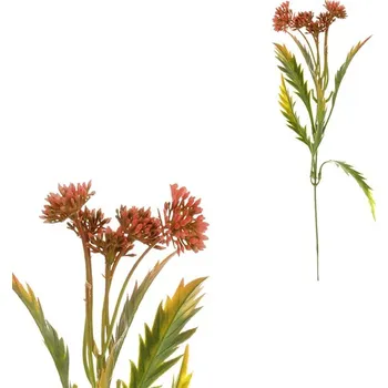 umělá květina Zeleň - umělý trs, zápich, červené květy Barva: Červená