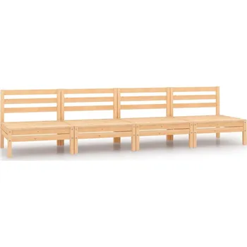 Zahradní pohovka vidaXL Zahradní středové pohovky 4 ks masivní borové dřevo [806593] Barva: Přírodní