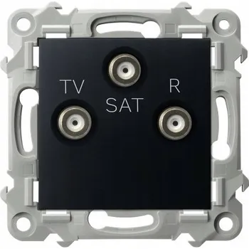 Elektrická zásuvka Anténní zásuvka nástěnná Ospel černá