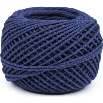 Příze Bavlněná příze macrame / háčkovací 40 g - 14 (13) modrá tmavá