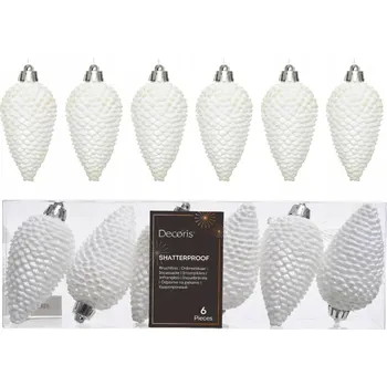 Vánoční dekorace Vánoční ozdoby na stromeček, šišky vánoční baňky na stromeček 6 Ks průhledné, vánoční ozdoby na stromeček