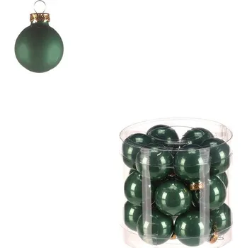 Vánoční dekorace Kulaté skleněné ozdoby - pr. 3 cm, zelené, cena za balení (18 ks) Barva: Zelená