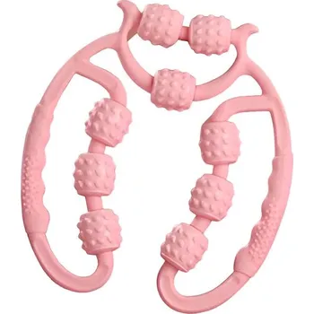 Masážní přístroj Excellent Masážní pomůcka na tělo růžová – 9 válečků