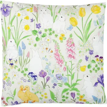 Polštář Polštář s výplní - velikonoční motiv, samet, 45 x 45 cm Barva: Zelená