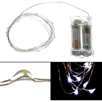 Vánoční dekorace Řetěz s LED světýlky - časovač, studená bílá barva, 2 m/ 20 LED Barva: bílá