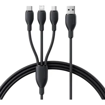 Náhradní díl pro mobilní telefon Baseus - datový kabel ultra rychlý (P10376303121-01) - rychlonabíjení, USB na micro-USB, Lightning, USB-C, 3.5A, 0.8m - Cosmic Black
