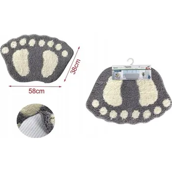 Koupelnová předložka KOUPELNOVÁ PŘEDLOŽKA ROHOŽKA STOPY ŠEDÁ