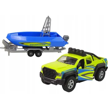 autíčko AUTÍČKO S KOVOVOU KAROSERIÍ, SAMOSTATNÝ POHON, SVĚTLO/ZVUK, S LODÍ