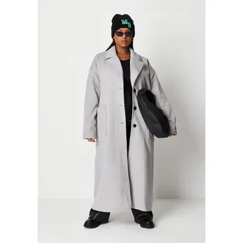 Dámský kabát Missguided dámský kabát šedý klasický bez kapuce velikost 44
