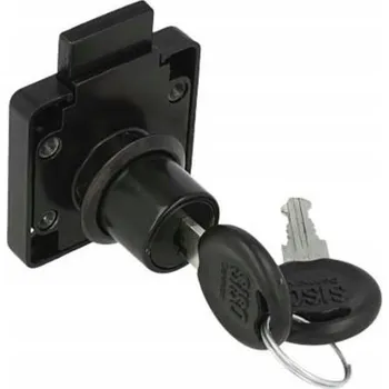 Nábytkový zámek SISO čtvercový, černý, pro skříňky