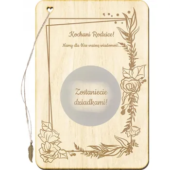 Obraz Dřevěné stírací přáníčko Budeš babička těhotenství