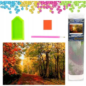 Obraz DIAMANTOVÁ MOZAIKA VÝŠIVKA 5D Les podzimní cesta