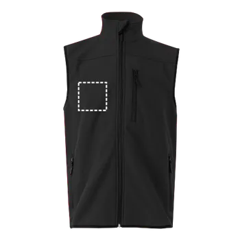 VL VARUNA. Měkká vesta (280 g/m²), s polární podšívkou, z polyesteru (94 %) a elastanu (6 %) 3 Levá strana, 100 x 100 Transfer, 2 barvy