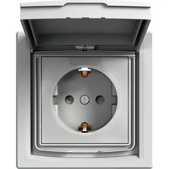 Elektrická zásuvka Elektrická Zásuvka hermetické zásuvky Schneider Electric stříbrné