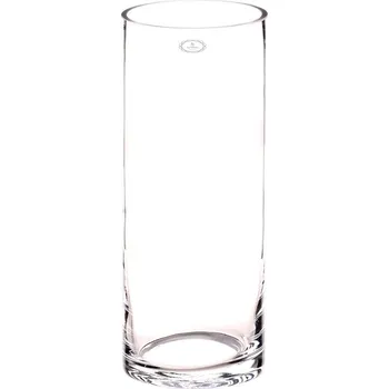Váza Skleněná váza střední - čirá, válcová, moderní design, elegantní dekorace Barva: Přírodní