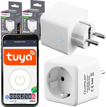 Elektrická zásuvka 2x INTELIGENTNÍ WIFI ZÁSUVKA MĚŘÍ WATTY PROGRAMÁTOR S ČASOVAČEM TUYA SMART 16A