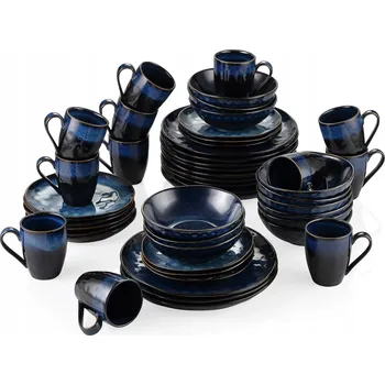 Talíř Jídelní Sada pro 12 Osob Porcelánová Souprava Jídelní Servis Talíře Misky