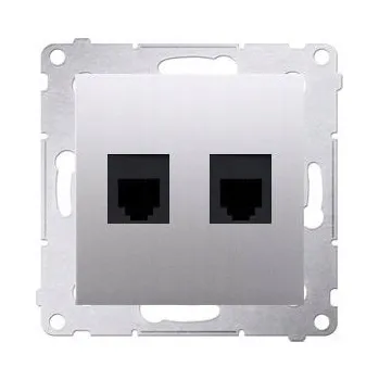 Elektrická zásuvka TELEFONNÍ ZÁSUVKA 2x RJ12 STŘÍBRNÁ SIMON 54